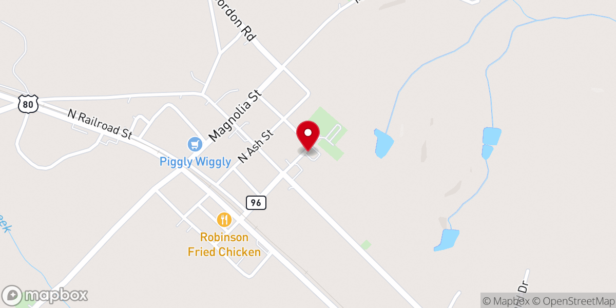 Map showing location of Jeffersonville Methodist Church