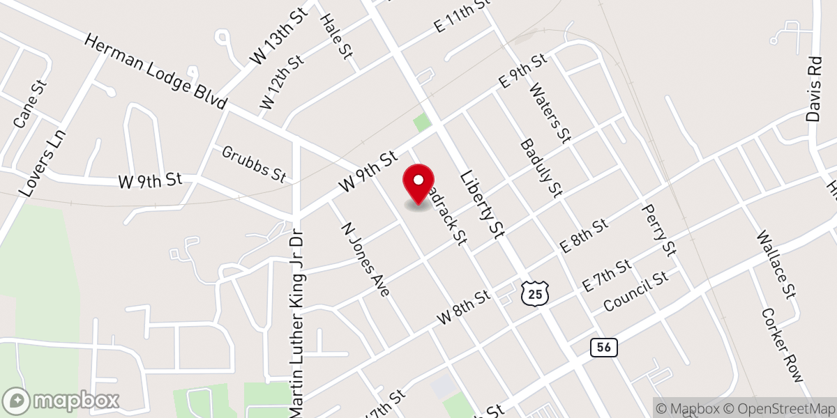 Map showing location of New Birth Missionary Baptist Church