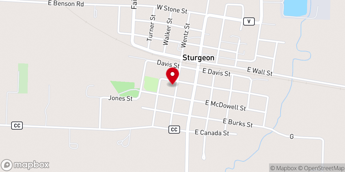 Map showing location of Christian Church