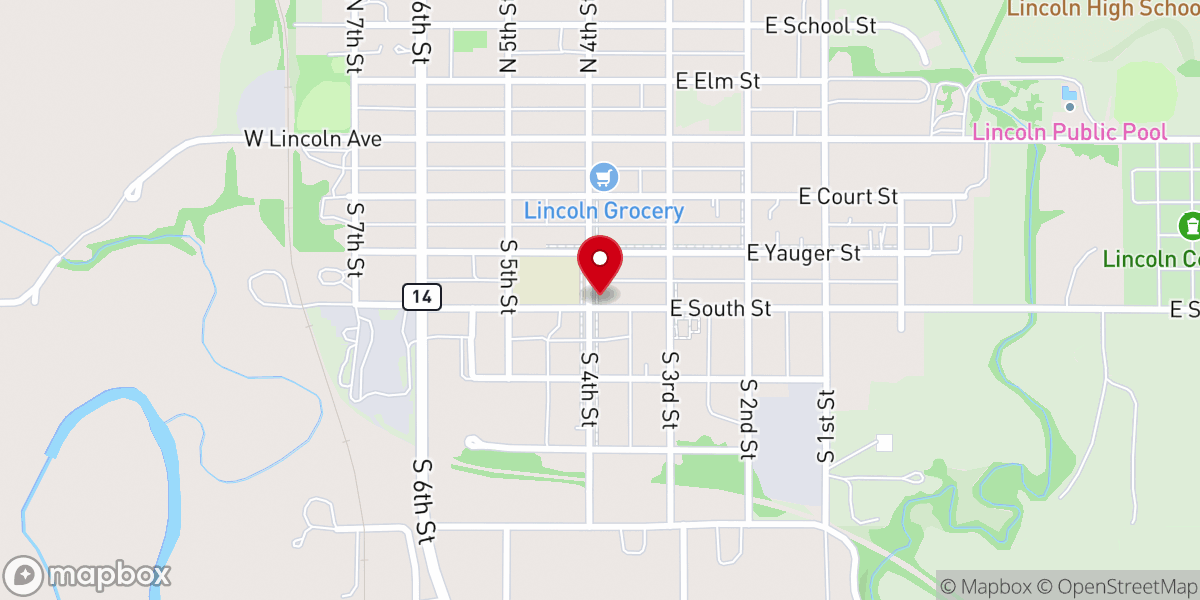 Map showing location of Lincoln Community Church
