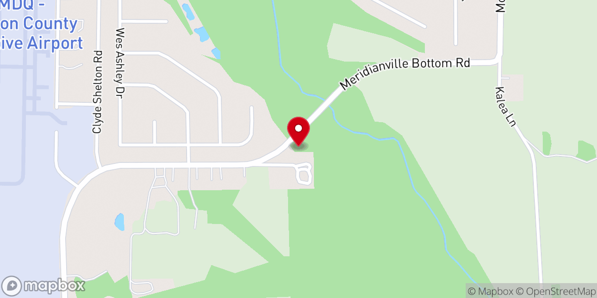Map showing location of Meridianville Primitive Baptist Church
