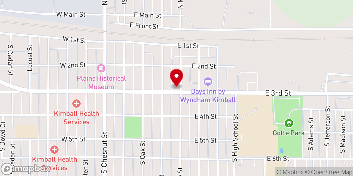 Map showing location of New Hope Assembly of God Church