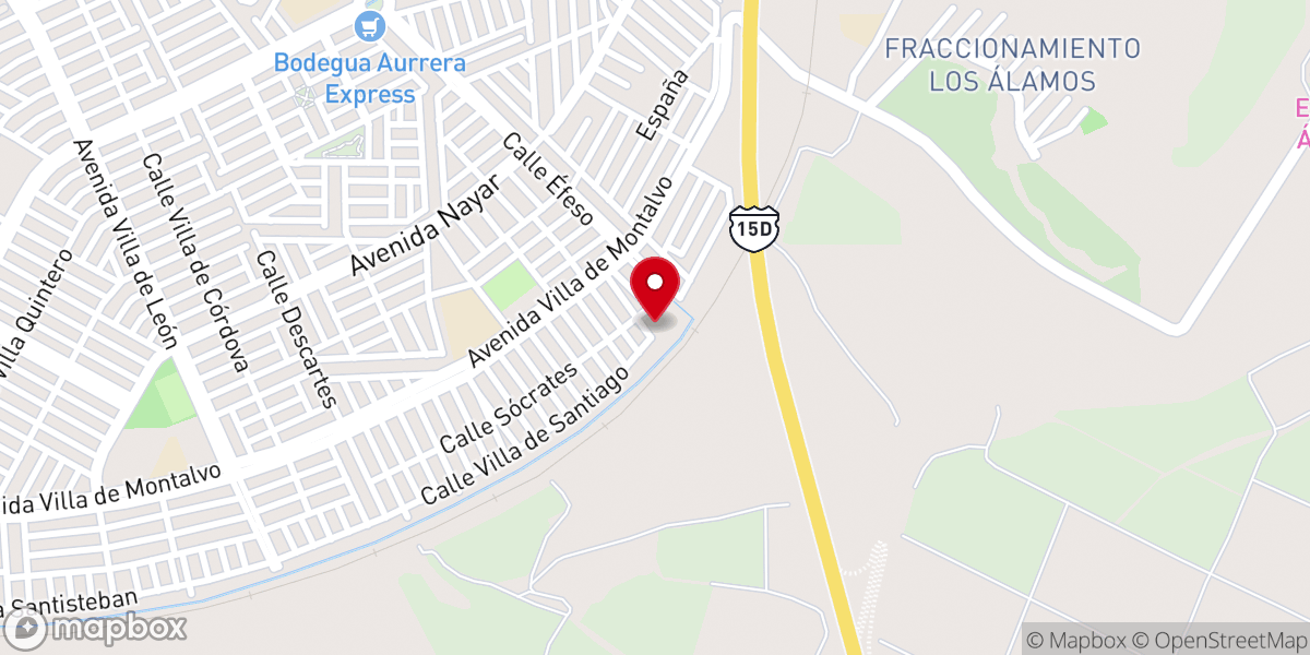 Map showing location of Templo Beata Madre María Inés