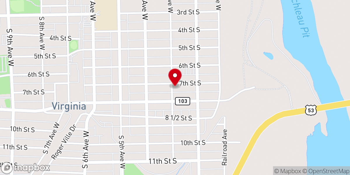 Map showing location of Mesabi Unitarian Universalist