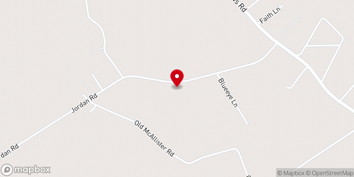 Map showing location of Camp Branch Church of God of Prophecy