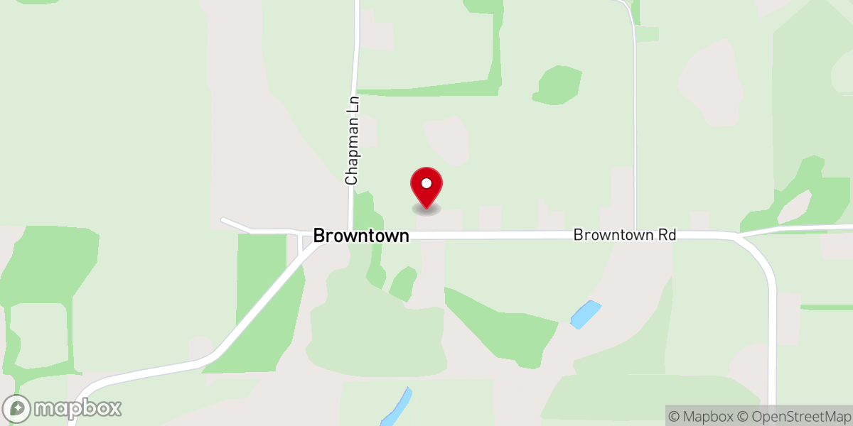 Map showing location of Browntown Community Church