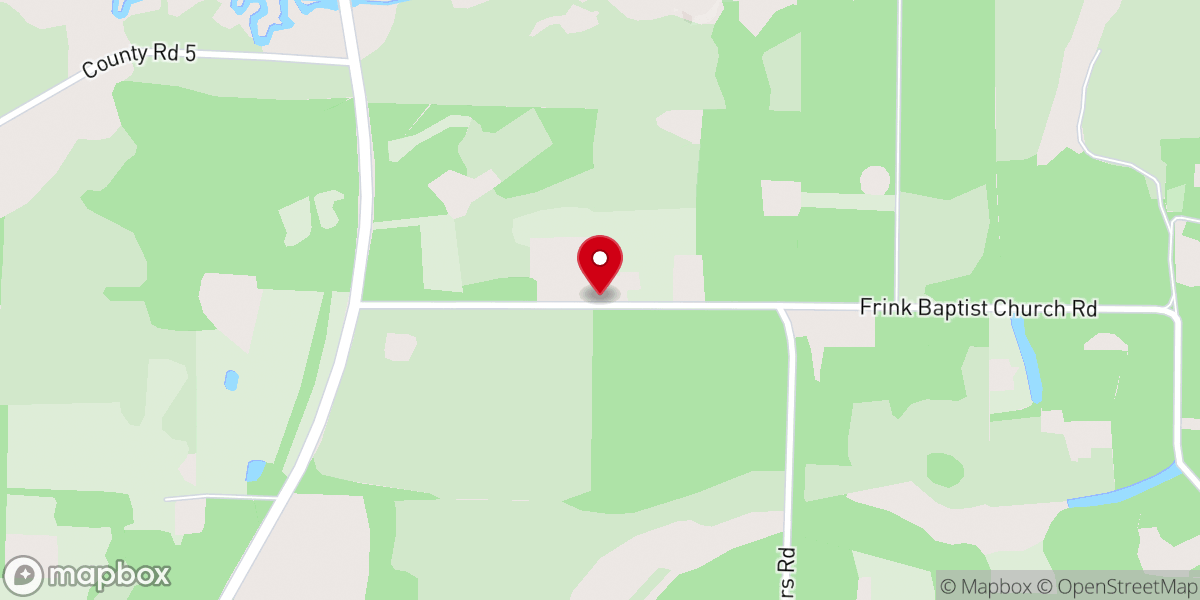 Map showing location of Frink Church