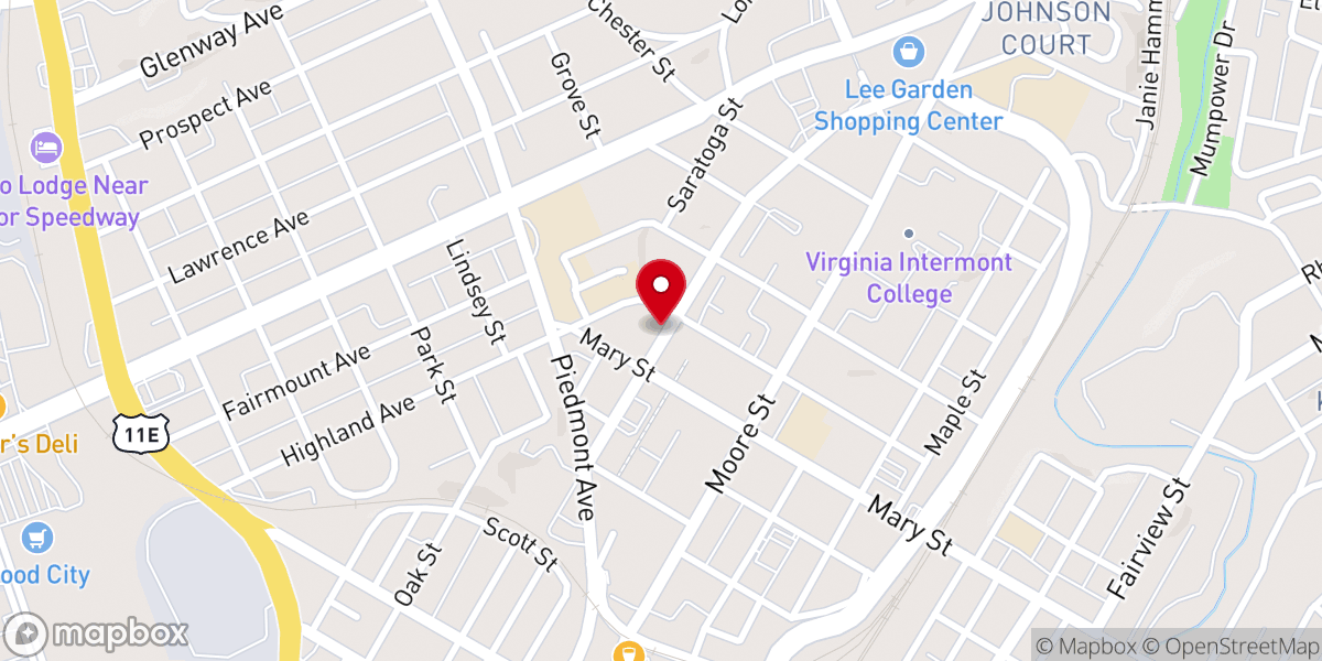 Map showing location of Harris Memorial African Methodist Episcopal Zion Church