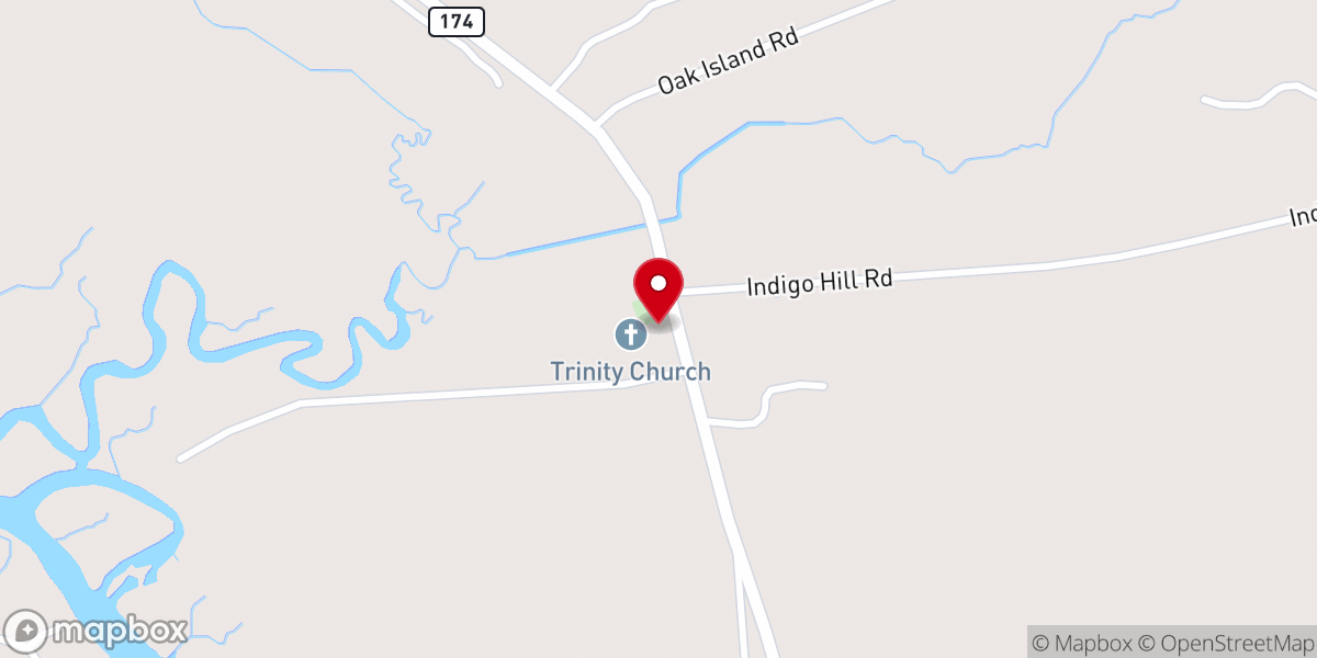 Map showing location of Trinity Church