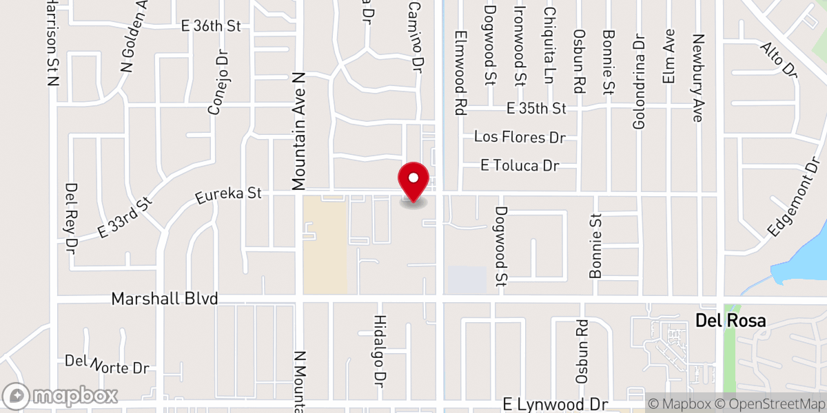 Map showing location of San Bernardino Bible Holiness Church