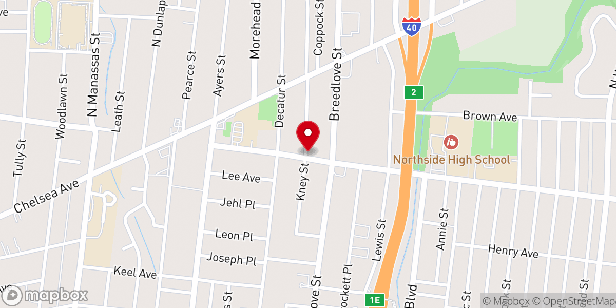 Map showing location of Coleman Chapel Christian Methodist Episcopal Church