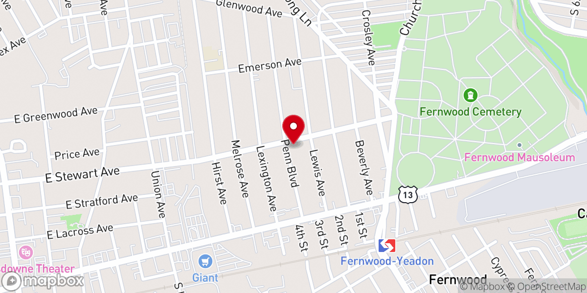 Map showing location of Faith Worship Center Church Inc
