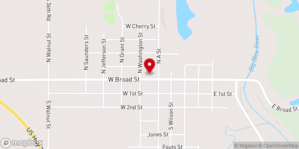 Map showing location of Blue Springs United Methodist