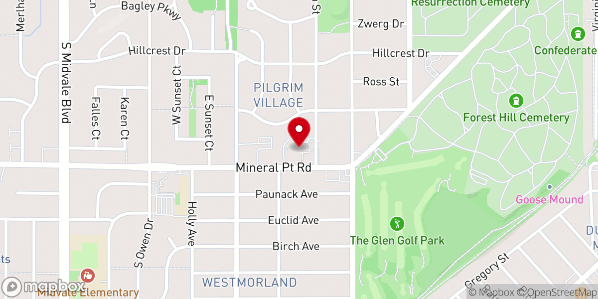 Map showing location of Bethany United Methodist Church