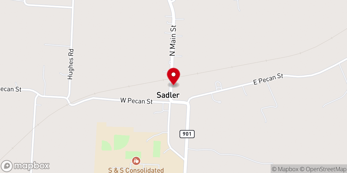 Map showing location of Sadler Community Center
