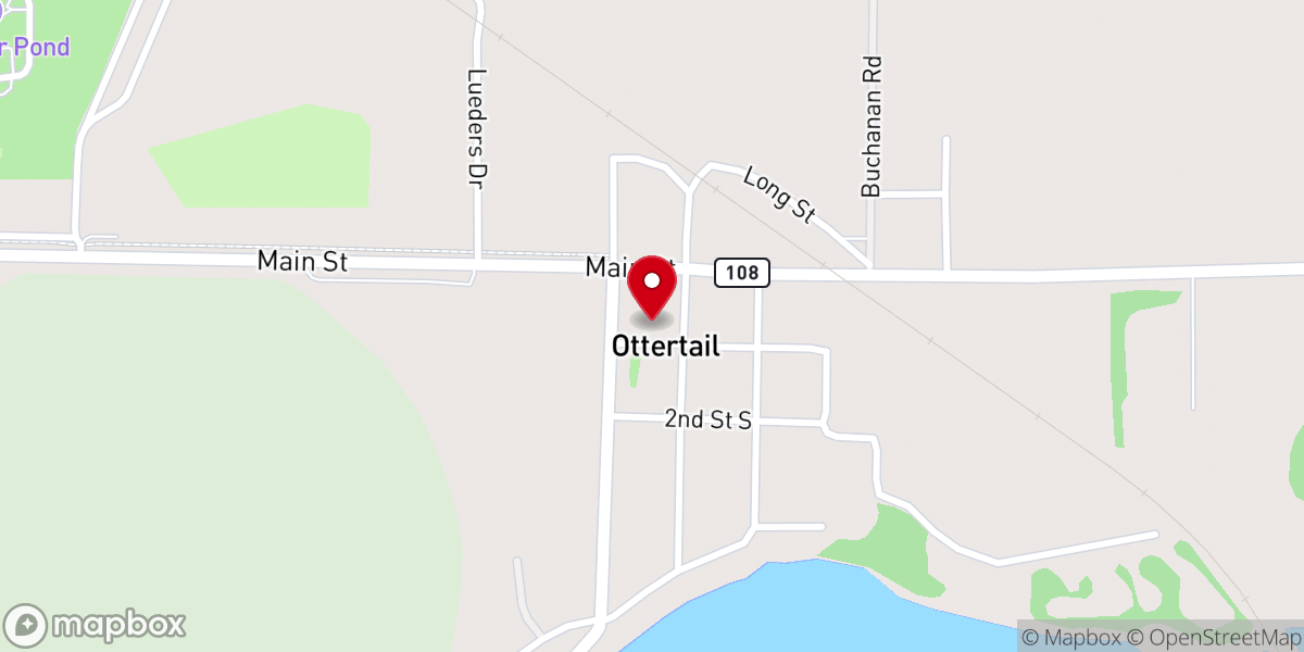 Map showing location of Ottertail Community Center