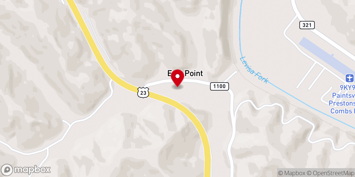 Map showing location of East Point Church of Christ