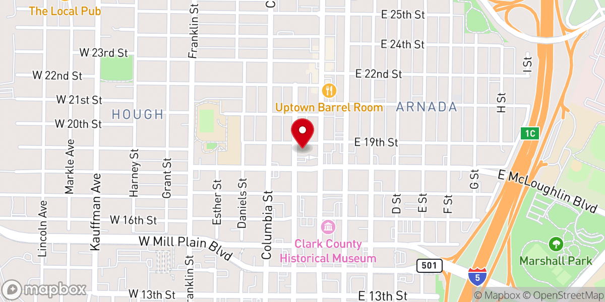 Map showing location of First Christian Church