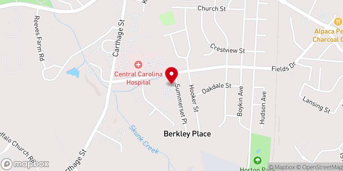 Map showing location of First Calvary Baptist Church