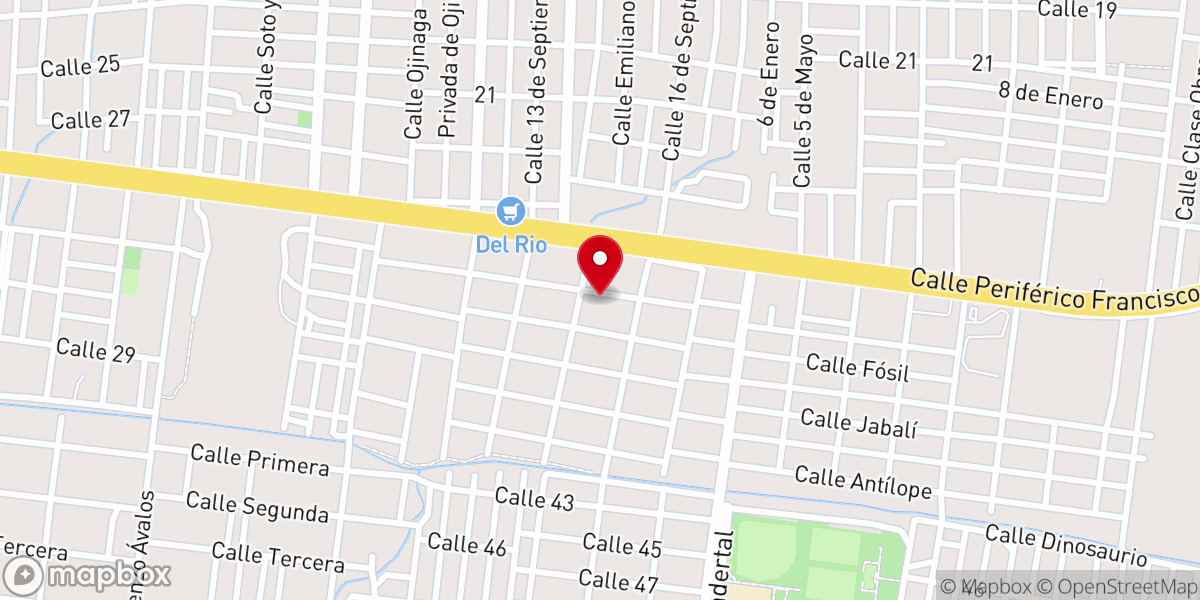 Map showing location of Nuestra Señora de la Luz
