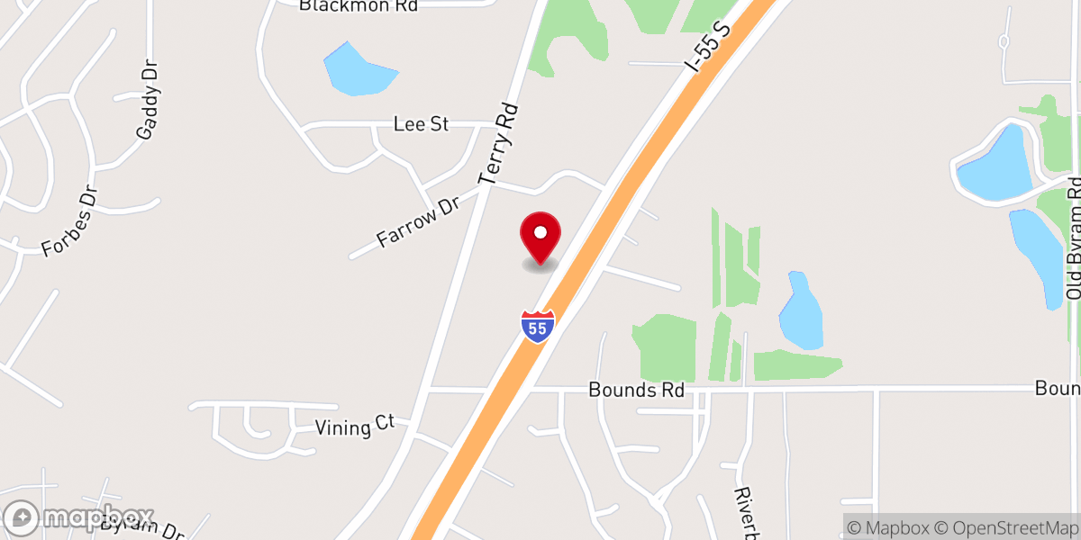 Map showing location of Byram United Methodist Church