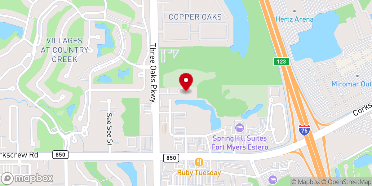 Map showing location of Calvary Chapel Gulf Coast