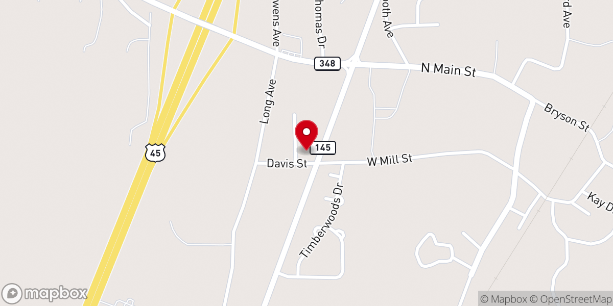 Map showing location of Ebenezer Baptist Church