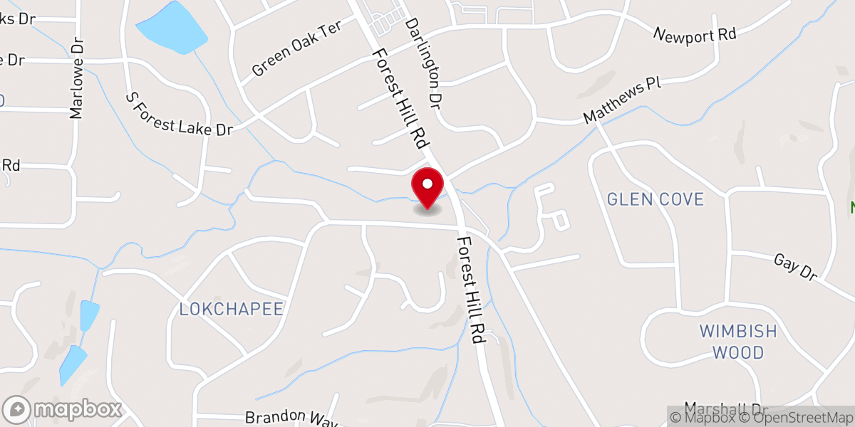 Map showing location of Forest Hills Church of Christ
