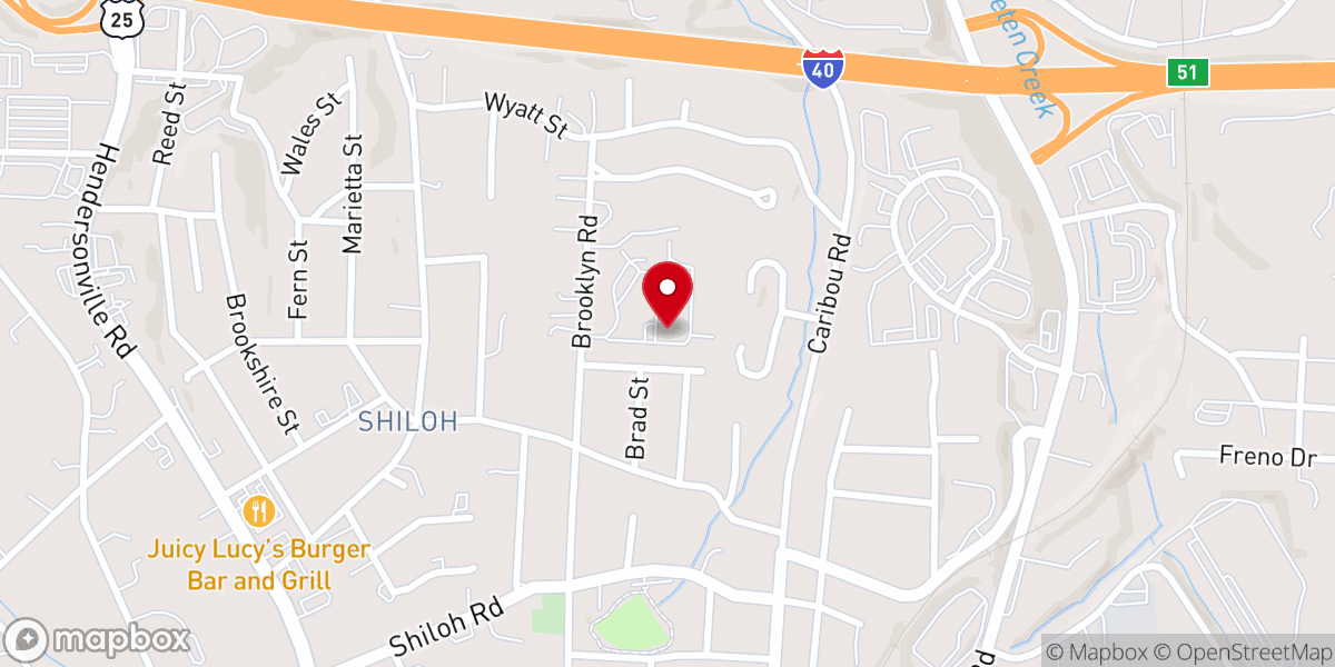 Map showing location of Faith Worship Center