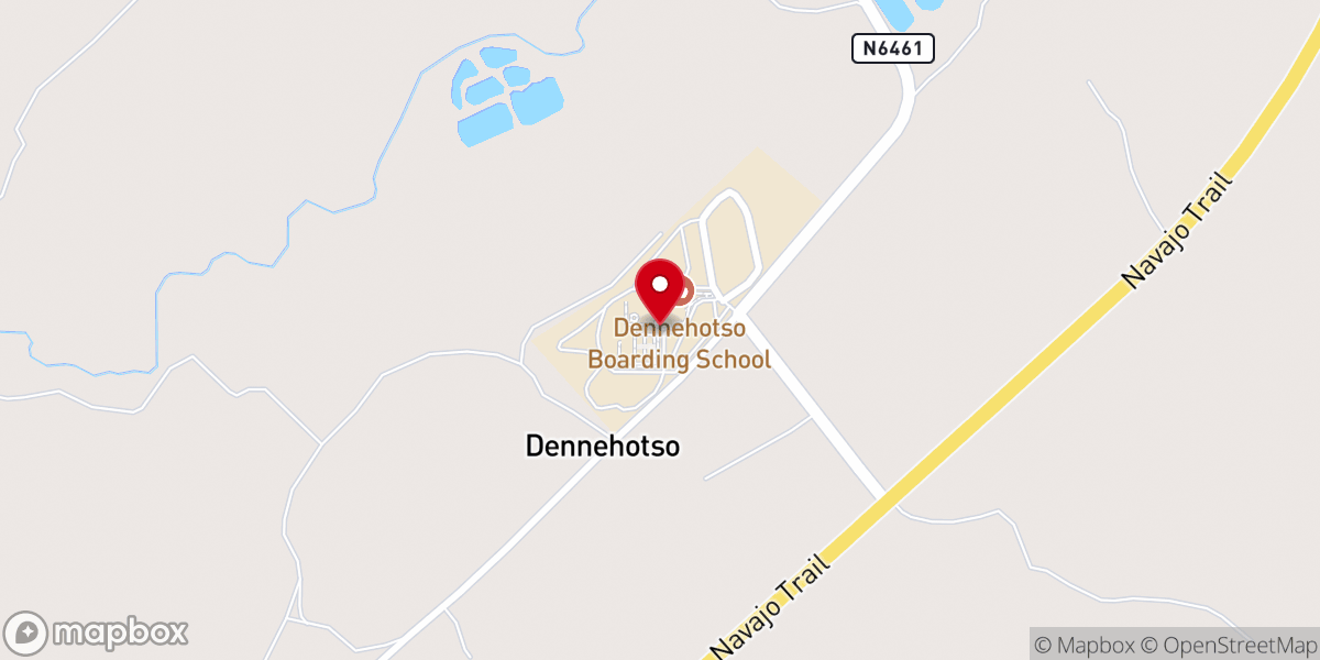 Map showing location of Dennehotso Boarding School