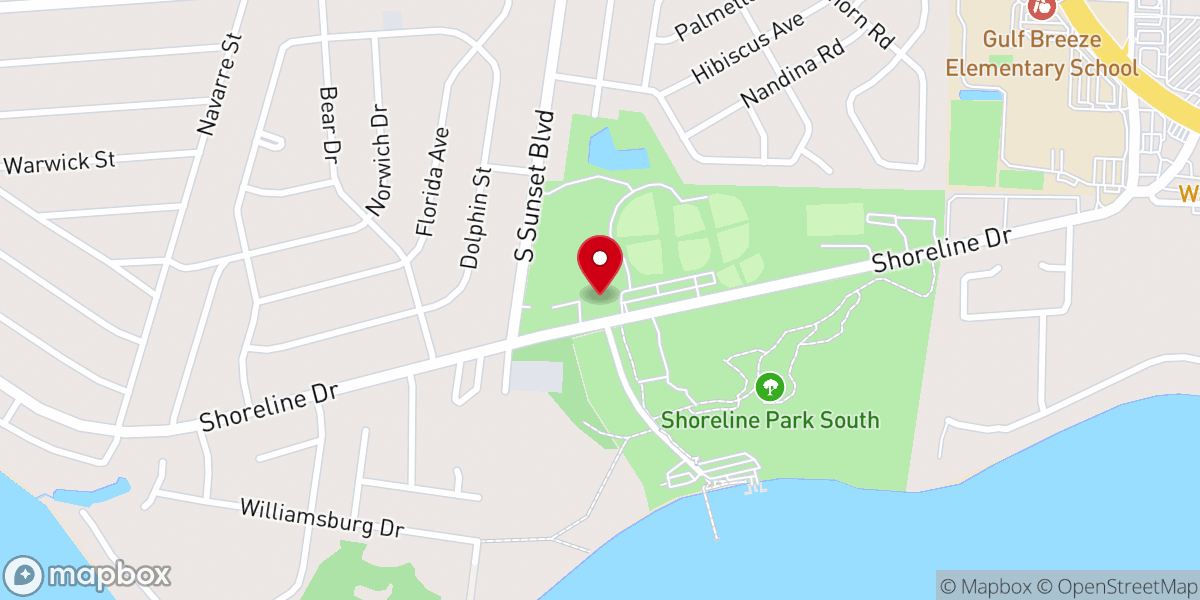 Map showing location of Life Church Gulf Breeze
