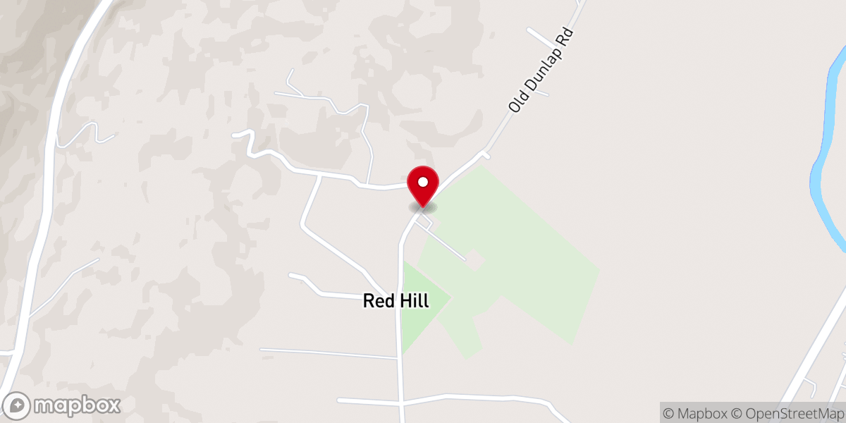 Map showing location of Red Hill United Methodist Church