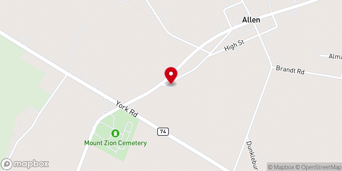 Map showing location of Mennonite Church (historical)