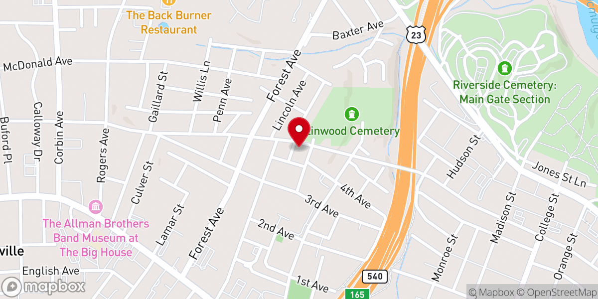 Map showing location of East Macon Community Development Corporation