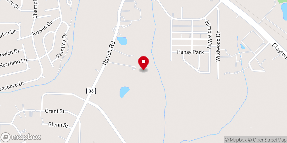 Map showing location of The Wedding Place NC