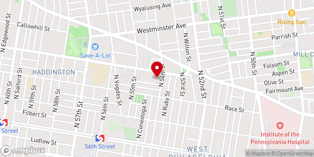 Map showing location of St. Joseph Baptist Church