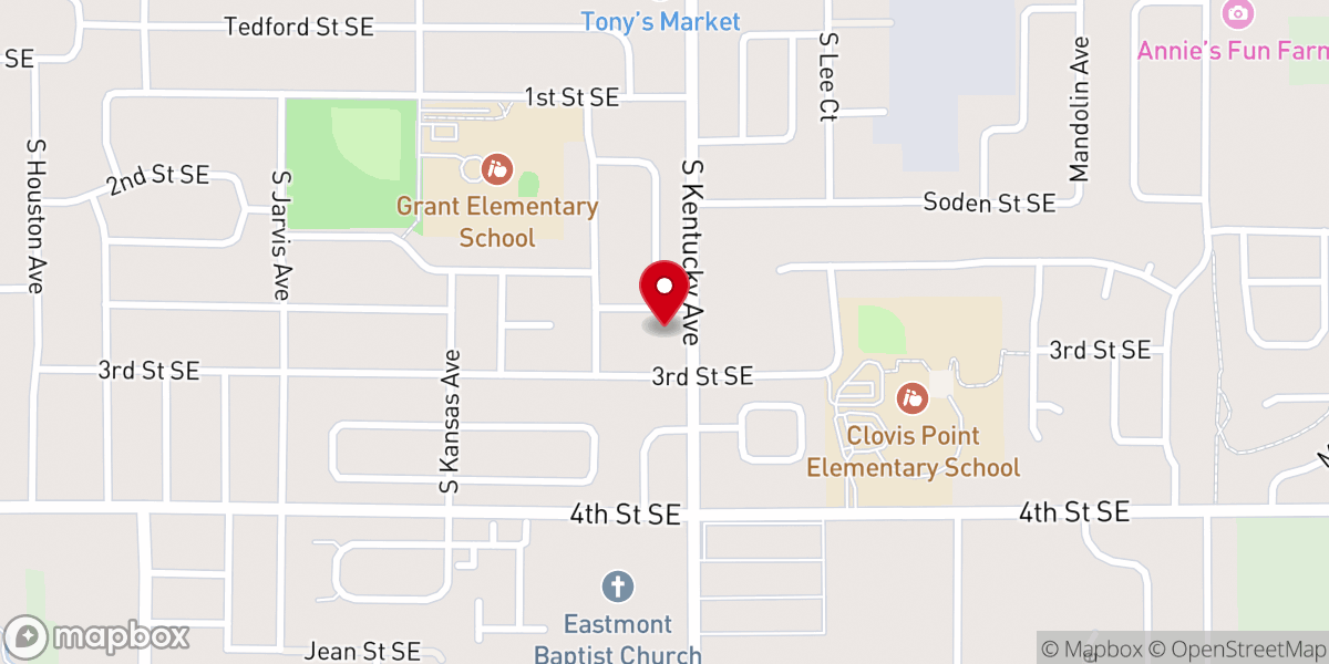 Map showing location of Faith Presbyterian Church