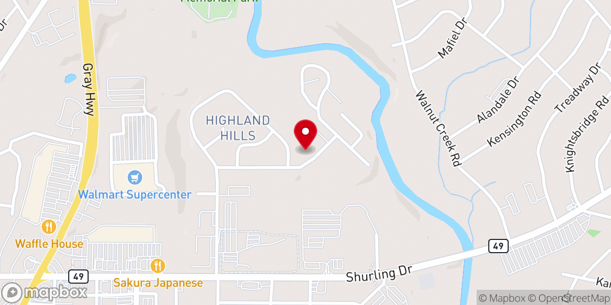 Map showing location of St Luke Baptist Church