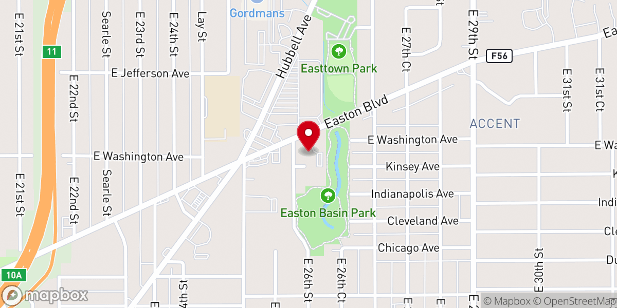 Map showing location of Calvary Apostolic Church