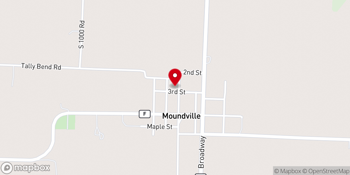 Map showing location of Moundville United Methodist