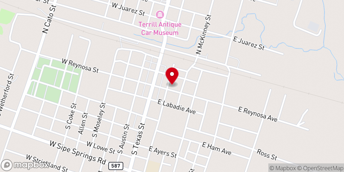 Map showing location of First Christian Church