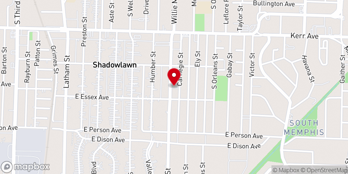 Map showing location of Harris Memorial Christian Methodist Episcopal Church