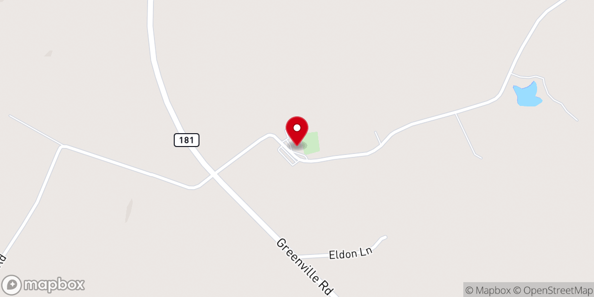Map showing location of Carter Creek Baptist Church