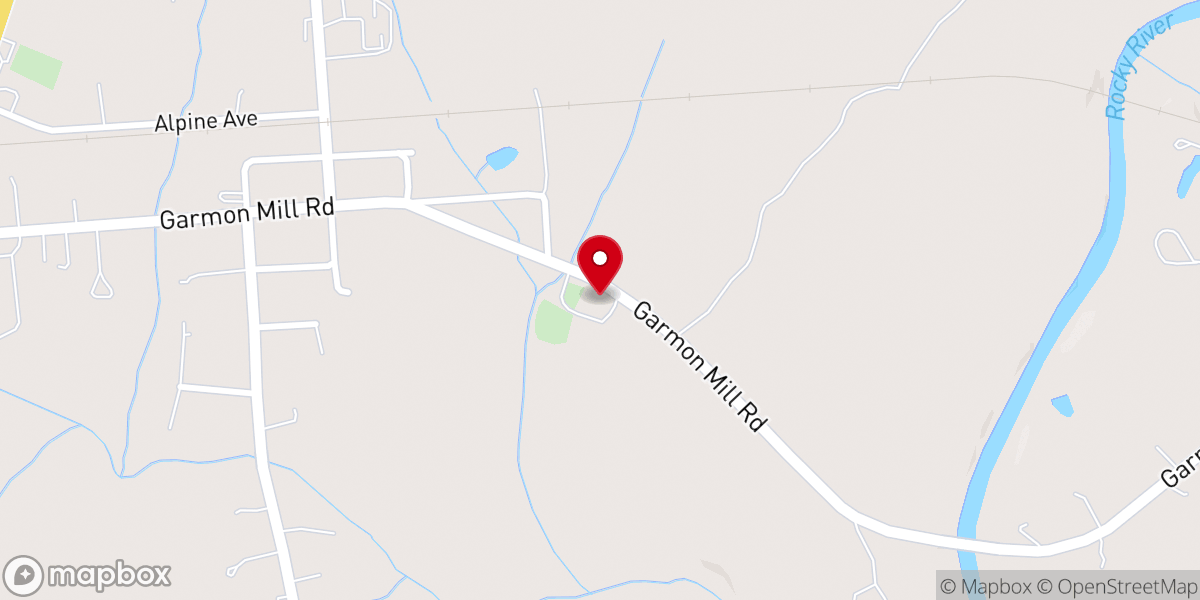 Map showing location of First Baptist Church Midland, NC