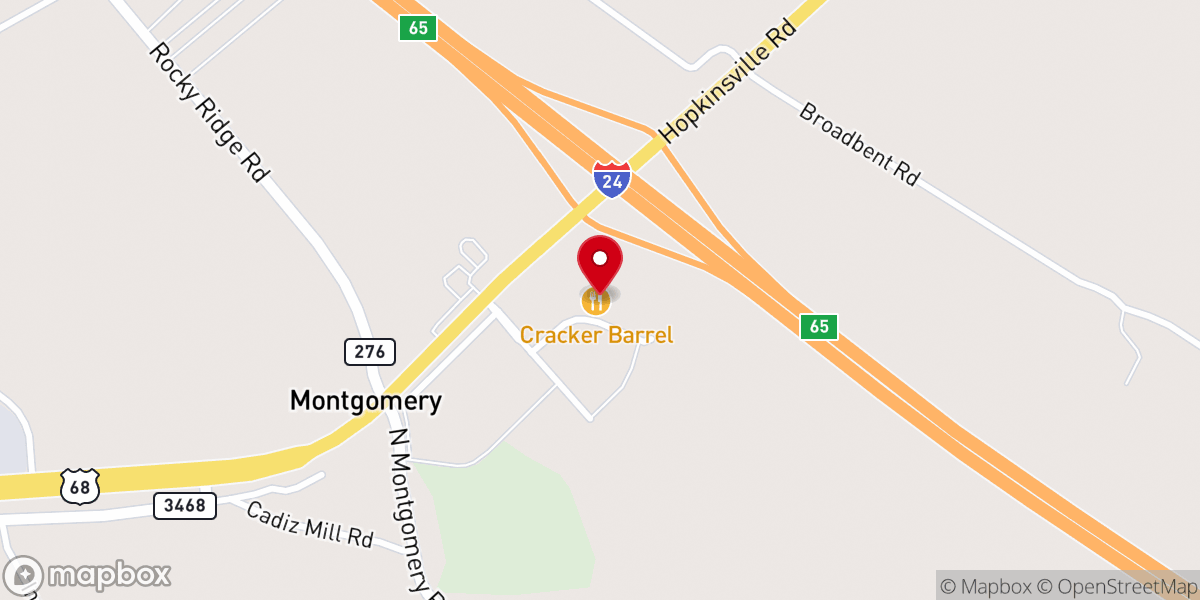 Map showing location of Cracker Barrel Old Country Store
