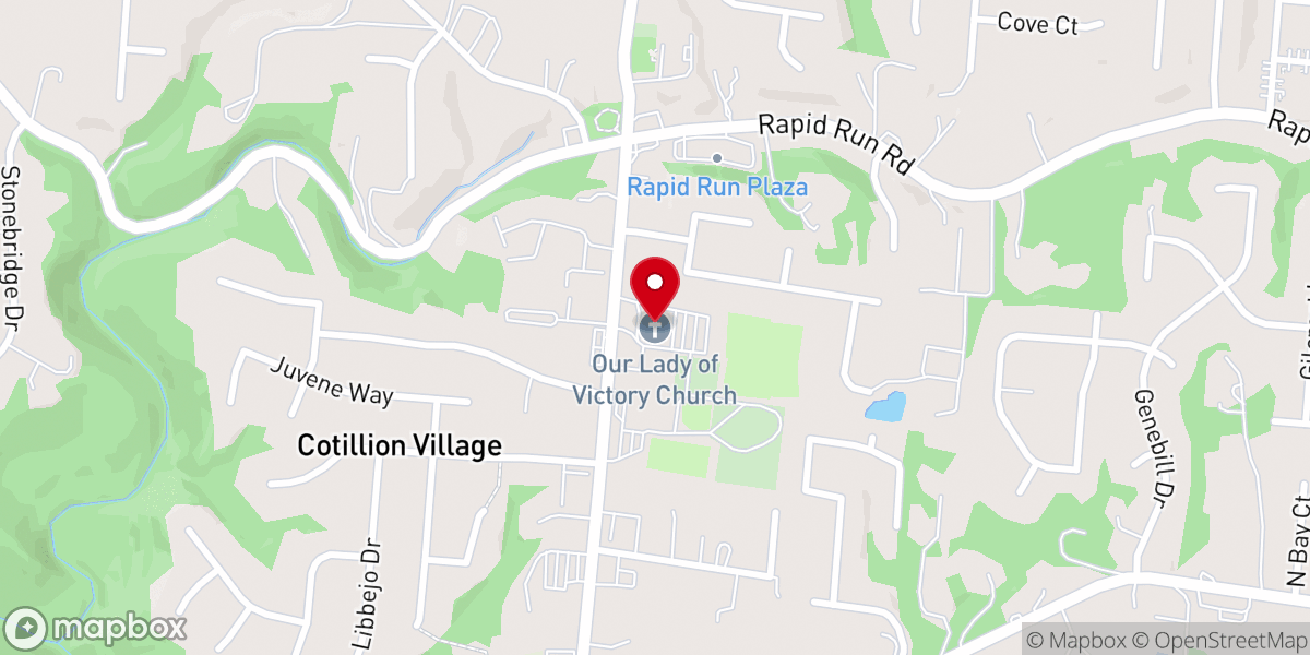 Map showing location of Our Lady of Victory Parish