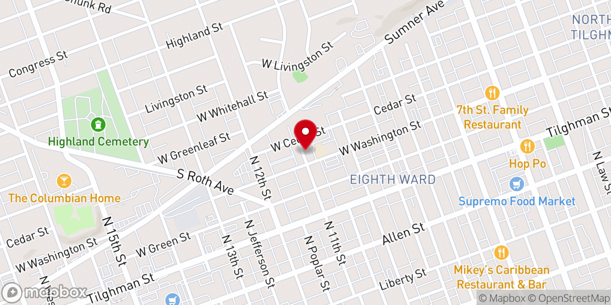 Map showing location of Saint Francis Rectory