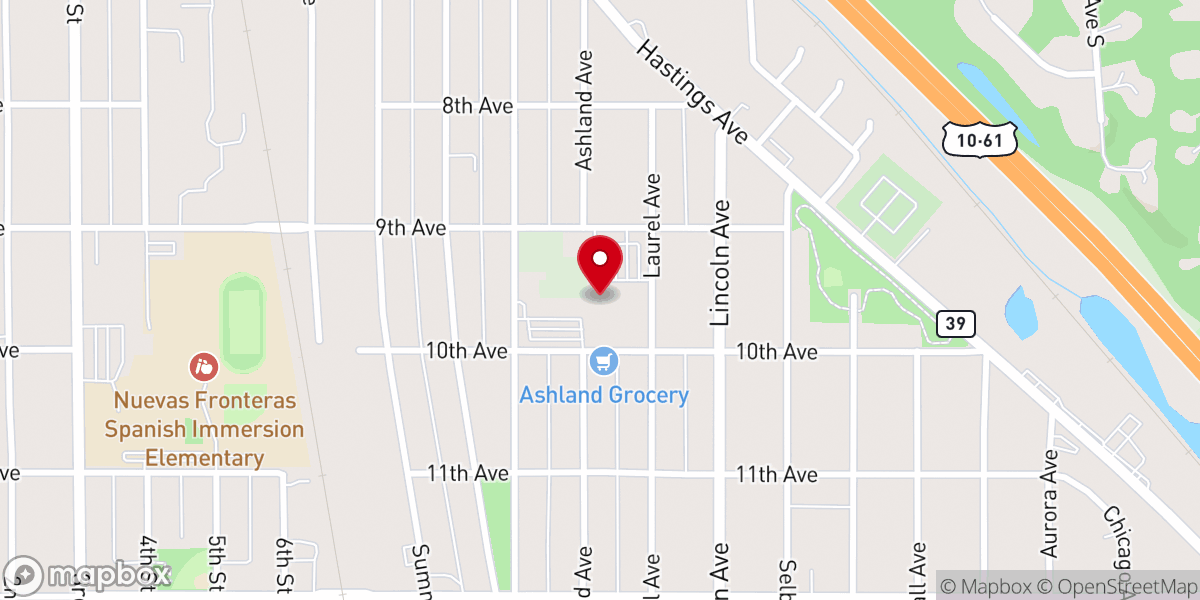 Map showing location of St. Thomas Aquinas Church