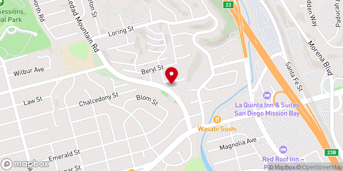 Map showing location of King's Cross Church of San Diego
