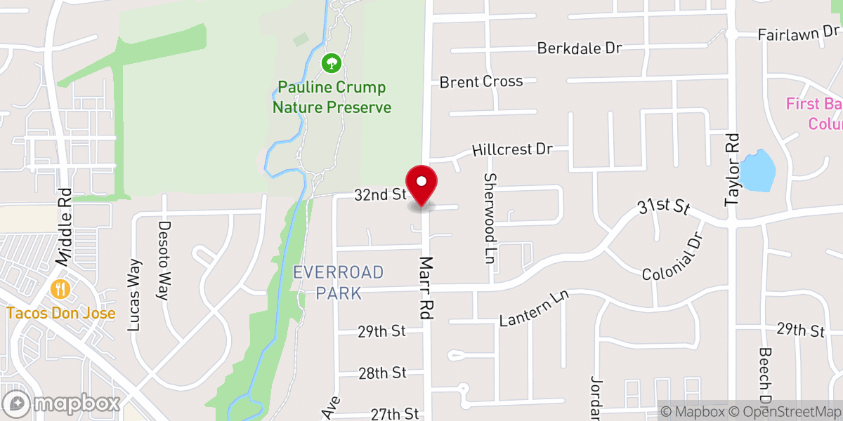 Map showing location of Burnsville Christian Church